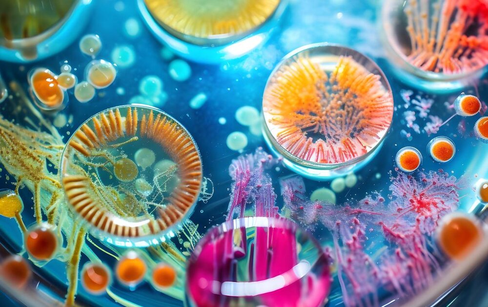 Cultivating colonies of microorganisms in petri dish